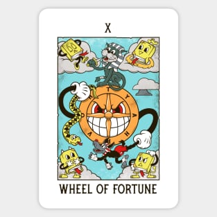 Wheel of Fortune - Mystical Medleys - Vintage Cartoon Tarot (White) Sticker